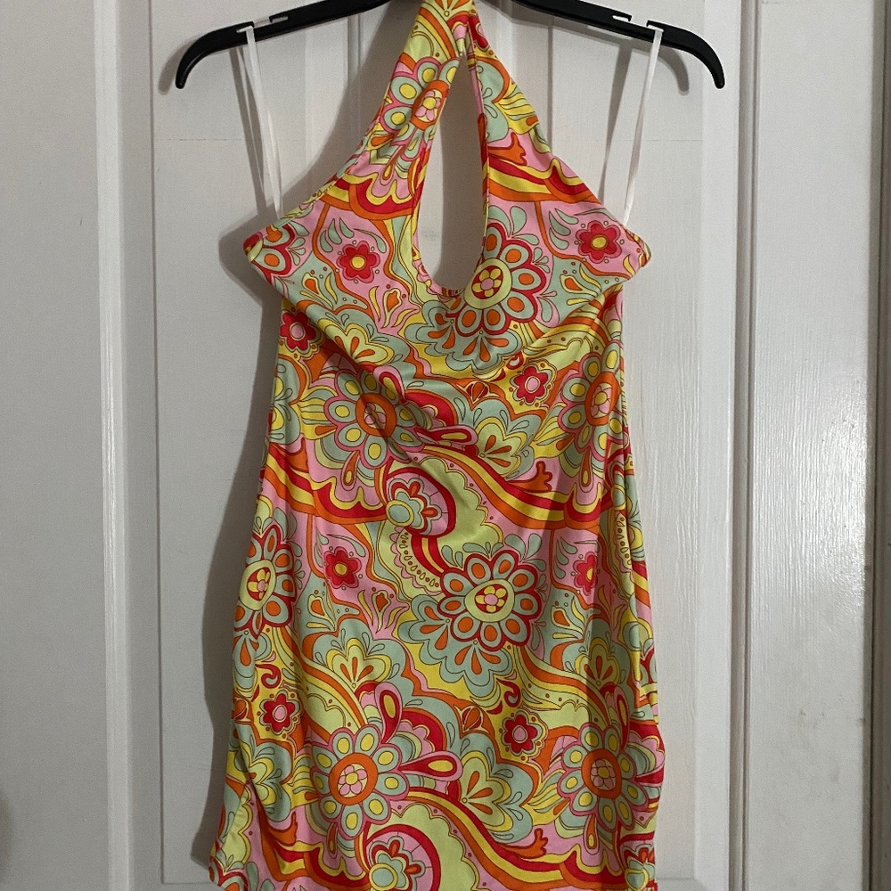 Bright 70's Floral Dress